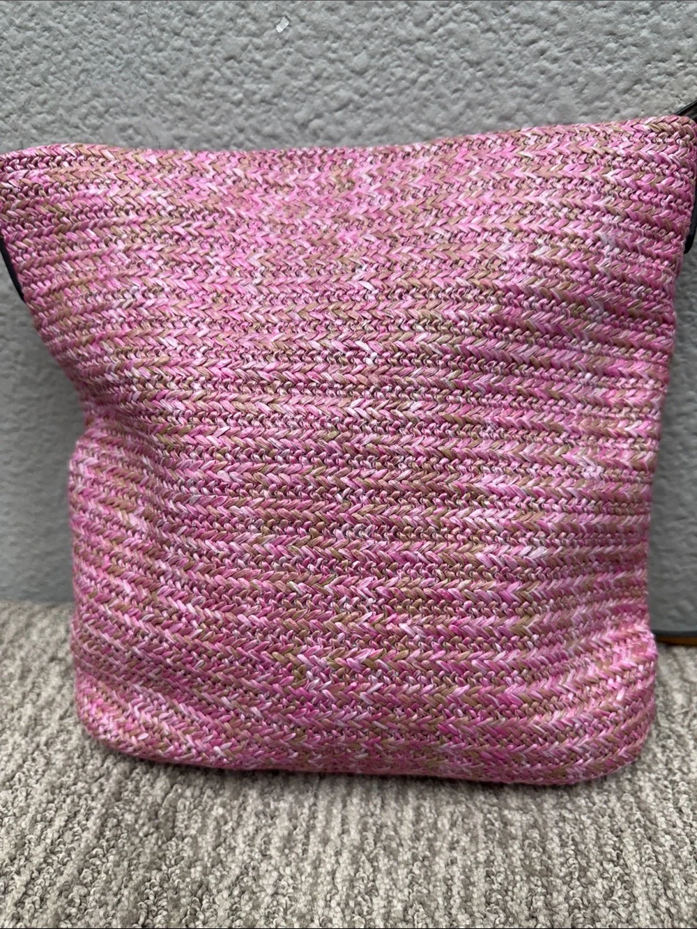 Vera Bradley Pink Woven Crossbody with Cherry Embroidery